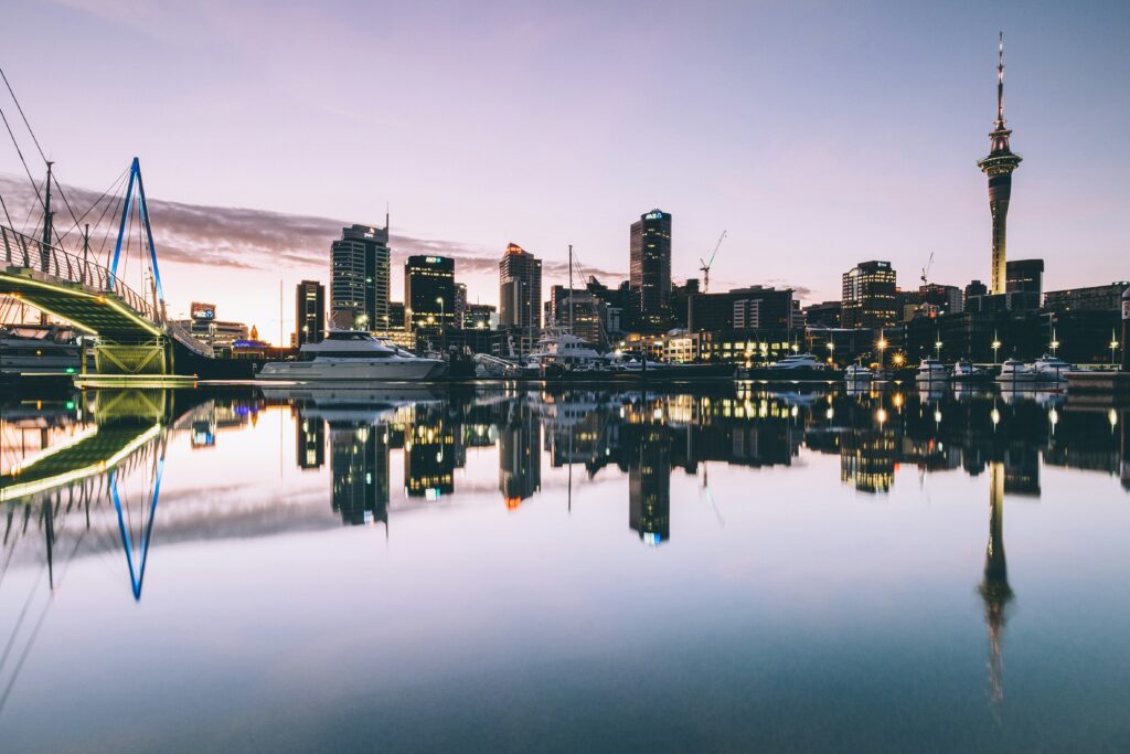 Another panoramic city view over the harbor from Auckland, New Zealand
